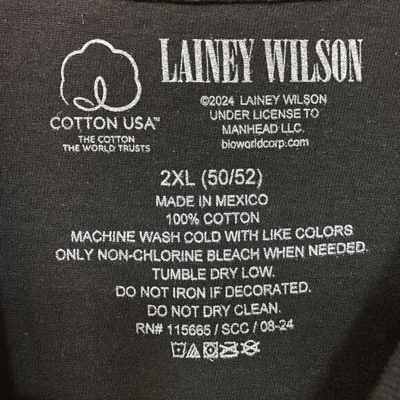 Lainey Wilson Whirlwind World Tour Graphic T-Shirt 2XL - Picture 4 of 4